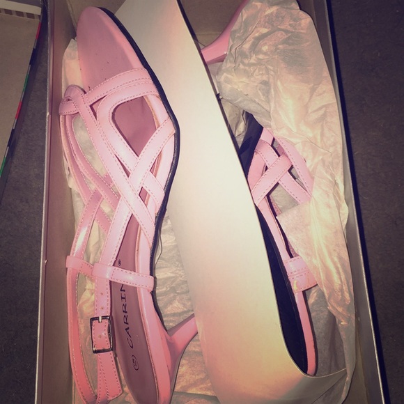 Pink skinny wedge heels - Picture 1 of 4